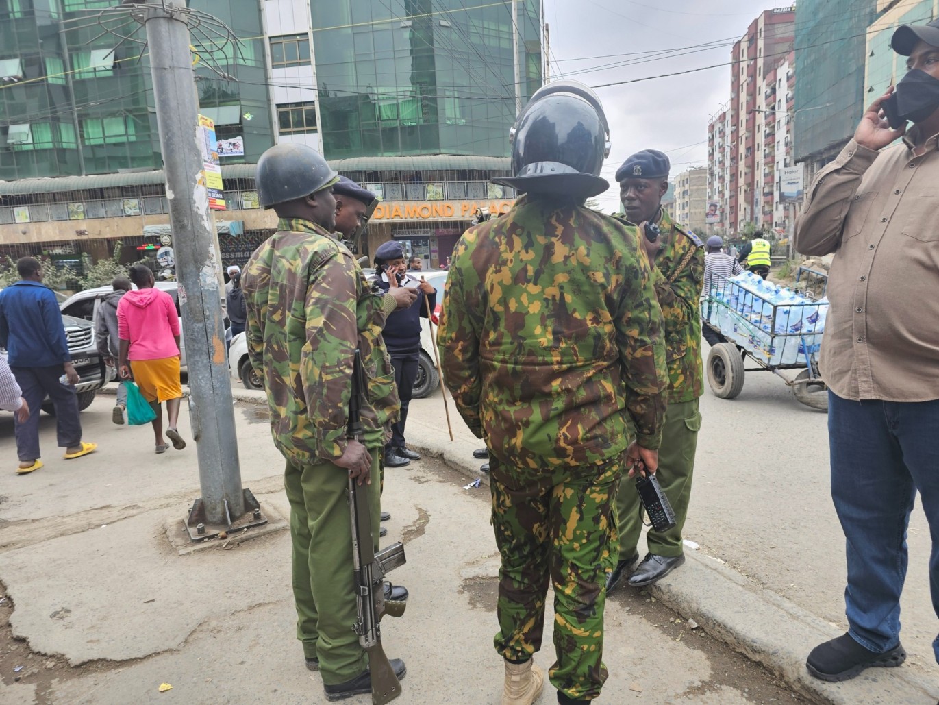 Police officers were deployed to Eastleigh in Kamukunji, Nairobi on Tuesday, July 16, 2024 as the anti-government demos resumed (Photo: Abdirahman Khalif)