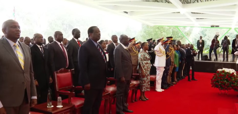 DP Rigathi Gachagua and PCS Musalia Mudavadi among dignitaries at State House during the swearing in of CS nominees on Thursday, August 8, 2024. (Photo: Handout)