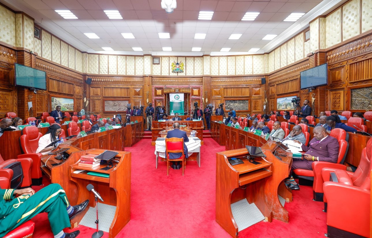 Environment CS nominee Aden Duale arrives in Parliament for vetting on August 2, 2024. (Photo: Aden Duale)