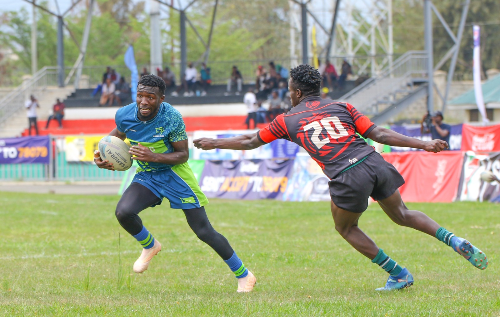 Kabras Sugar and MKU Thika victorious at Dala 7s as tournament wraps up - Part of the action during the Dale 7s tournament in Kisumu (C) Oxygene Media