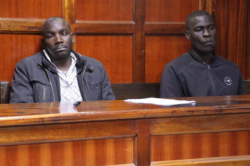 DCI seeks 14-day detention for two men arrested with explosives near Wanjigi's home - Dancun Odhiambo and Calvin Odongo at the Milimani Law Courts on August 9, 2024. (Photo: Joseph Ndunda)