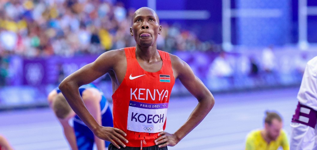 PARIS 2024: Kenyan trio through to men's 3000m steeplechase final - Simon Koech reacts after finishing third in heat 3 of the 3000m steeplechase race (C) NOC-K