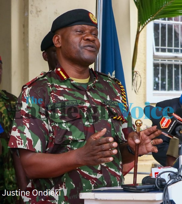 Acting IG Gilbert Masengeli addresses the media at Jogoo House, Nairobi on August 7, 2024. (Photo: Justine Ondieki)