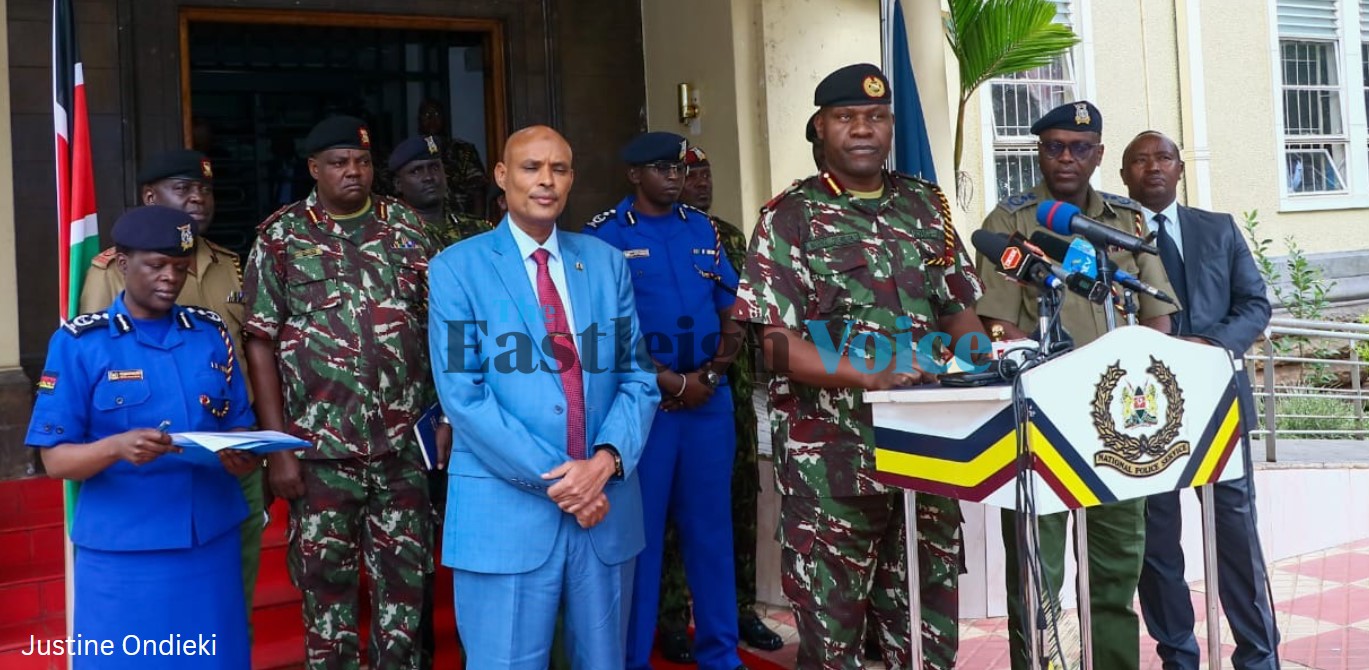 Acting IG Gilbert Masengeli addresses the media at Jogoo House, Nairobi on August 7, 2024. (Photo: Justine Ondieki)