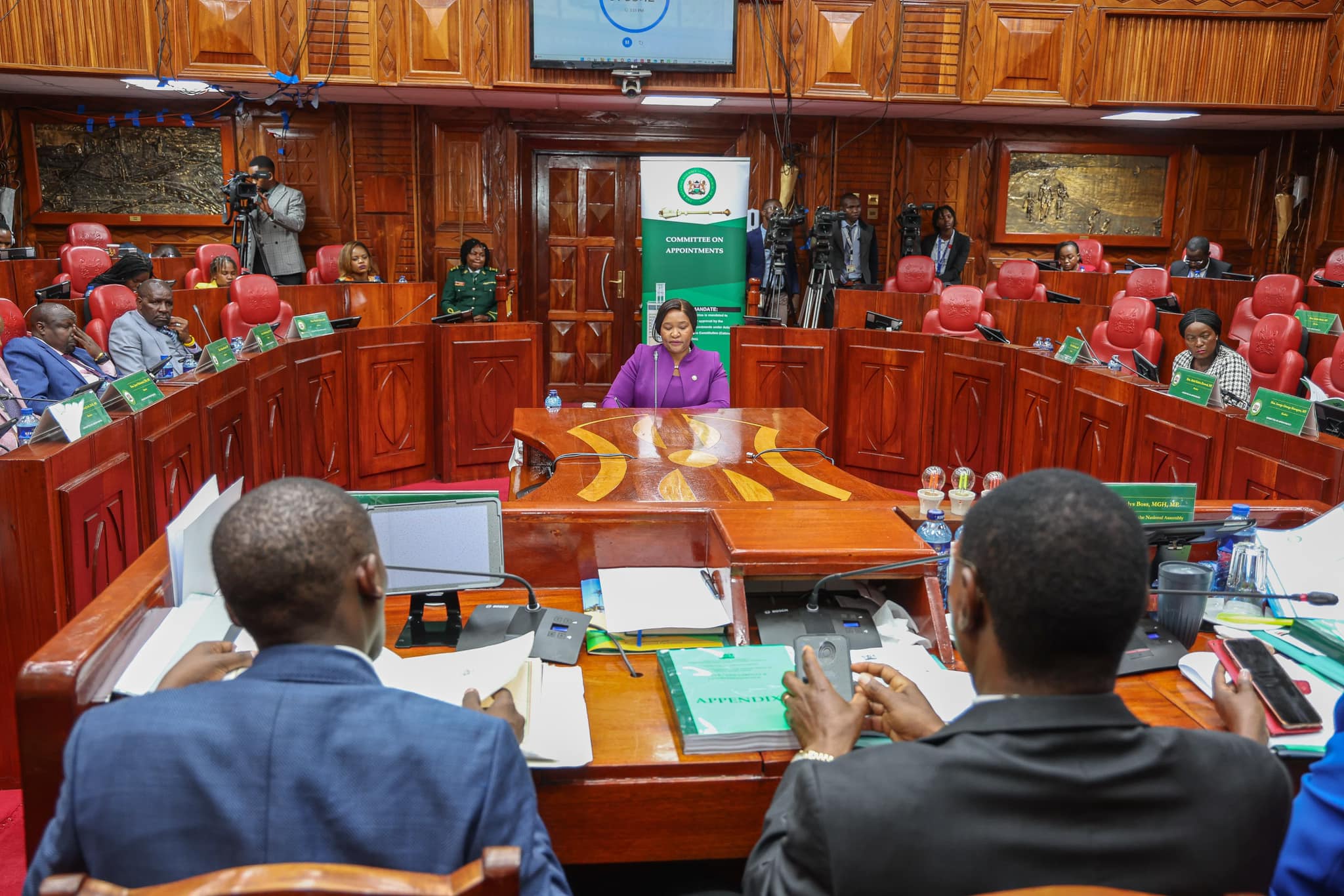 Tourism CS nominee Rebecca Miano appears before the National Assembly’s Committee on Appointments on Saturday, August 3, 2024. (Photo: Parliament)