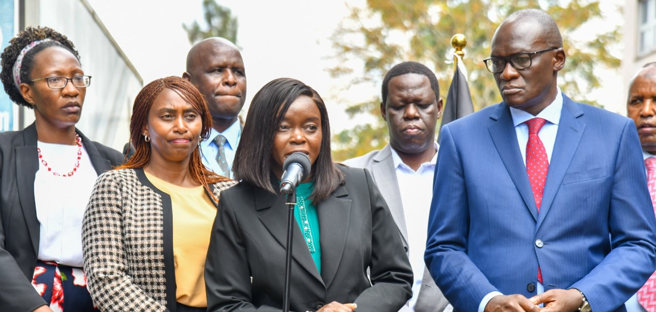 Health CS addresses mpox misinformation, clarifies suspected vs confirmed cases - Health CS Debrah Mulongo address the media on Monday, August 19, 2024. (Photo: Ministry of Health)