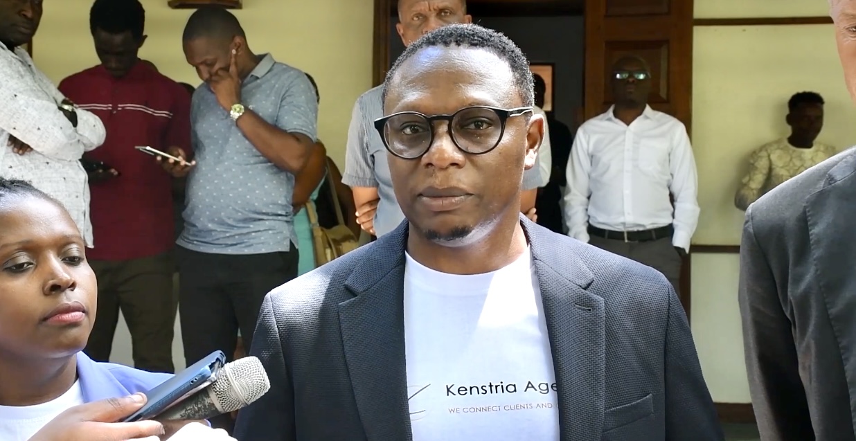 State Labour and Skills Development PS Shadrack Mwadime addresses a press conference in Kilifi County where he attended a training session for 25 nurses recruited to work in Australia. (Photo: Addis Standard Sources)