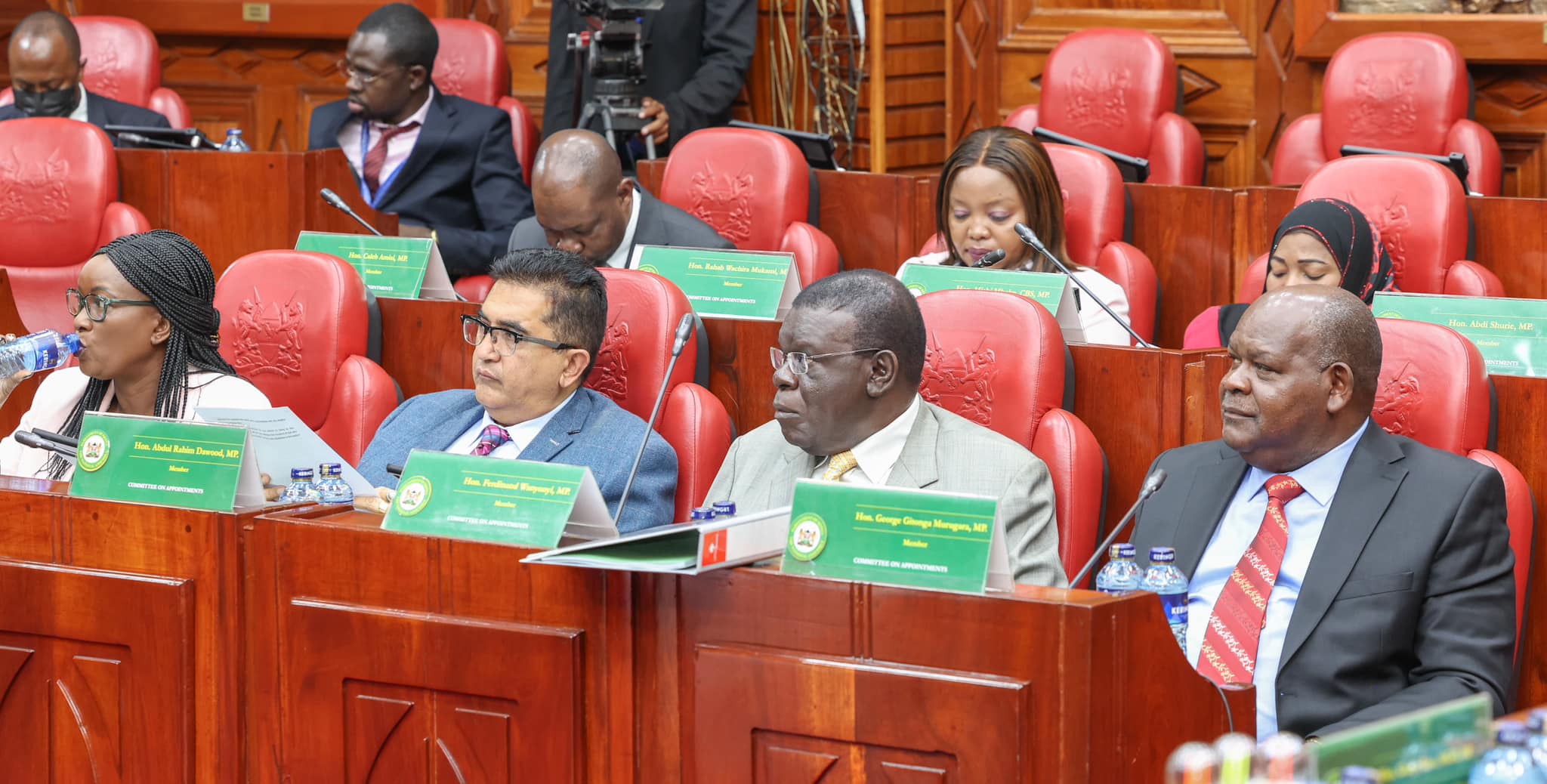 Members of the National Assembly’s Committee on Appointments following proceedings during the vetting of CS nominees on Saturday, August 3, 2024.(Photo: Parliament)