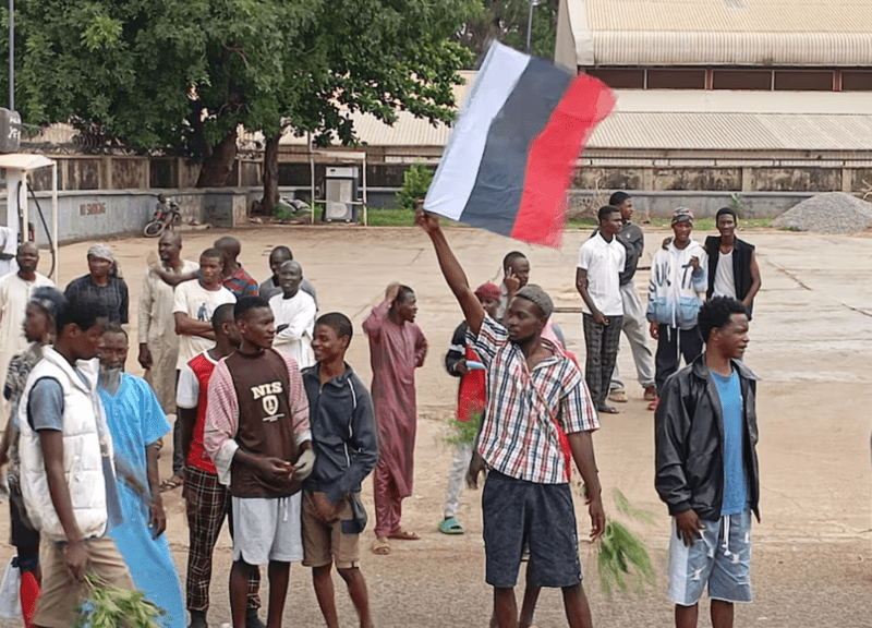 Nigeria detains tailors who made Russian flags for anti-government protests