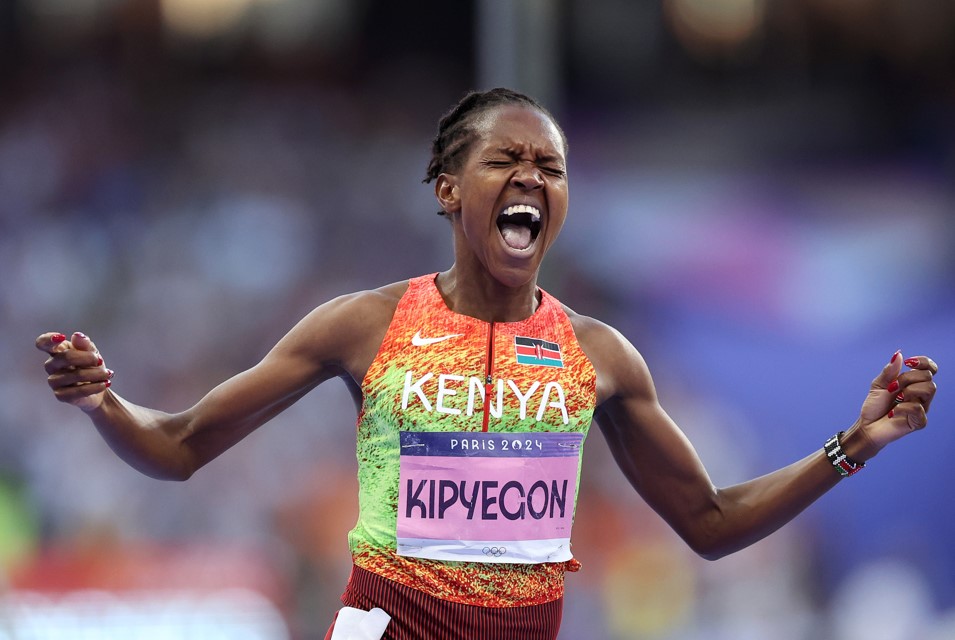 From tears to triumph, Kipyegon reflects on emotional Paris 2024 Olympics - Faith Kipyegon celebrates after winning the 1,500m gold at the 2024 Paris Olympics. (Photo: World Athletics)