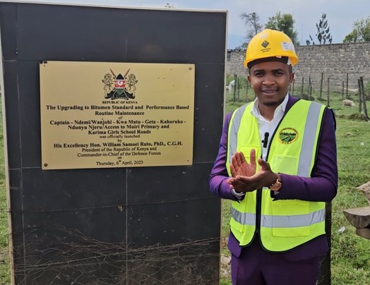 Citizen-led oversight exposes stalled state projects in new push for transparency - Lawyer Morara Kebaso at the site of a past road project launched by President  William Ruto. (Photo: X/ Morara Kebaso)