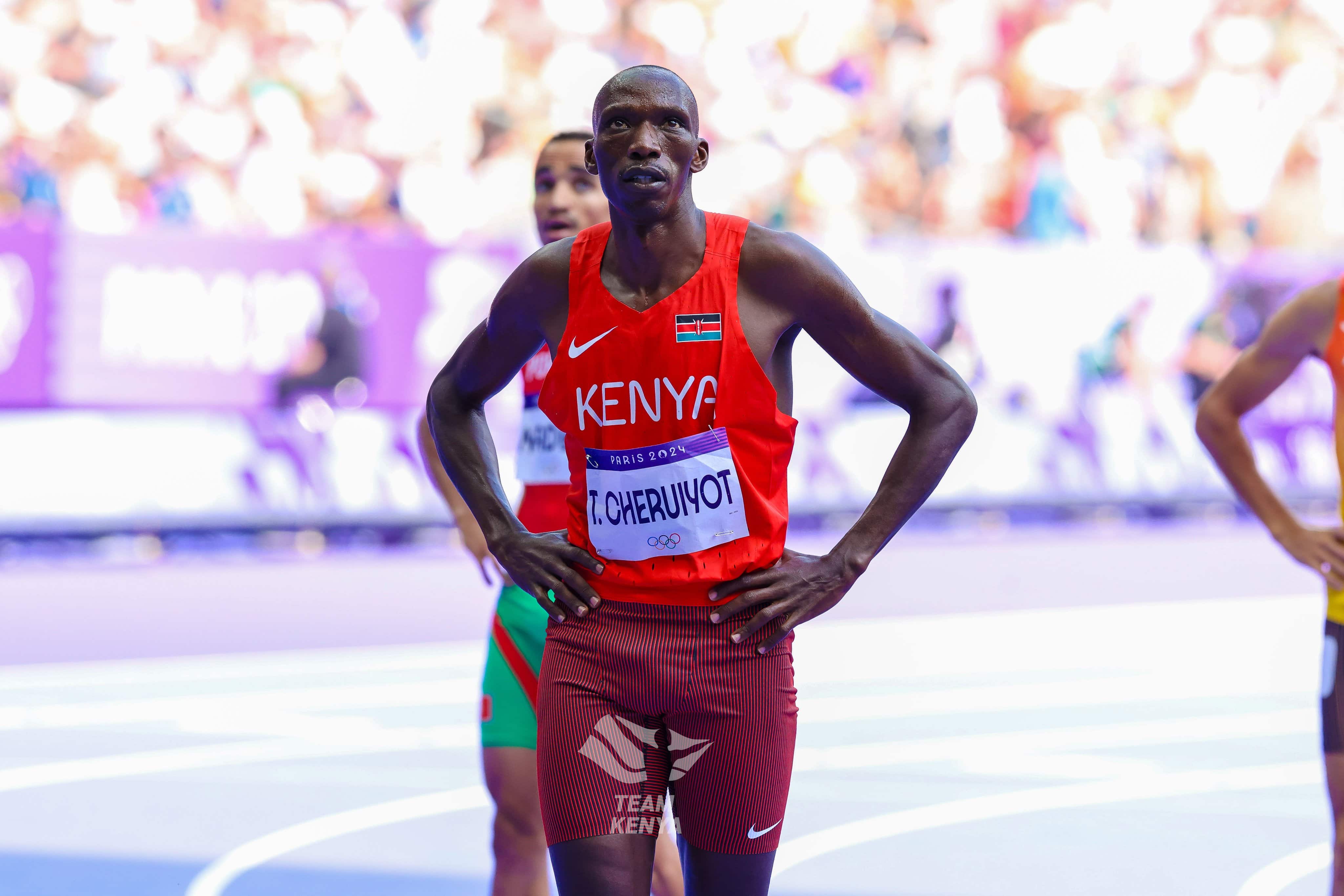 Timothy Cheruiyot's message after a lackluster performance at the Olympics - Timothy Cheruiyot reacts after his heat (C) NOCK