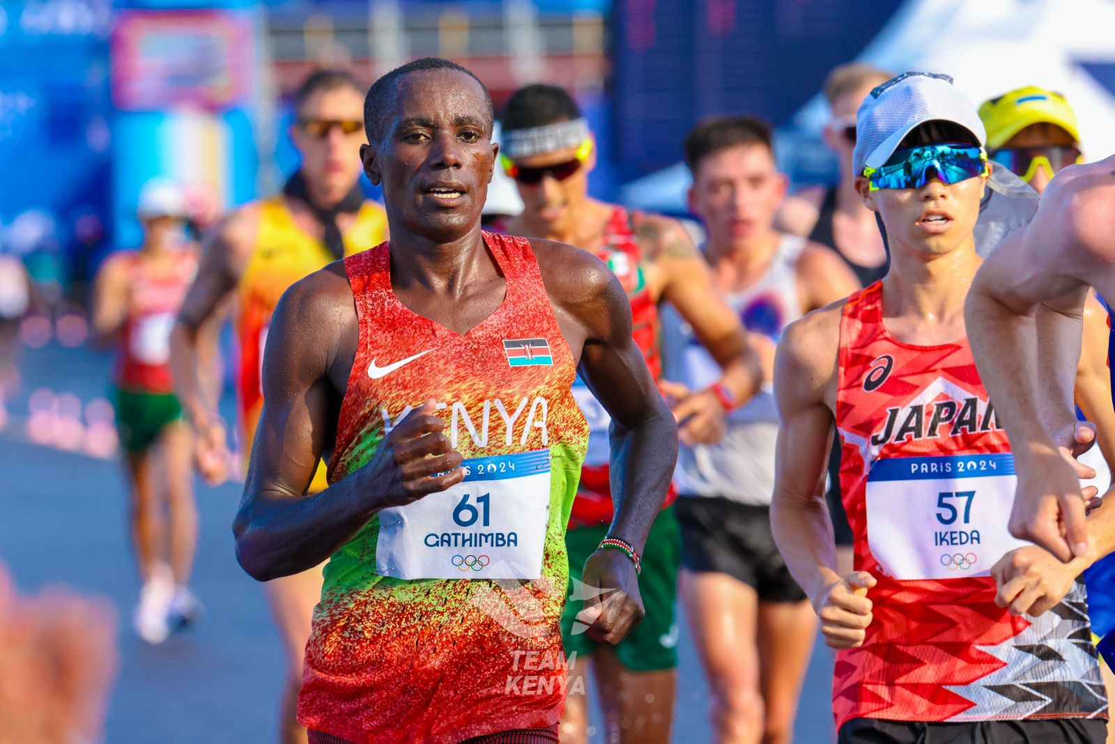 PARIS 2024: Gathimba finishes 22nd despite season best in walk race - Samuel Gathimba during the race (C) NOC-K