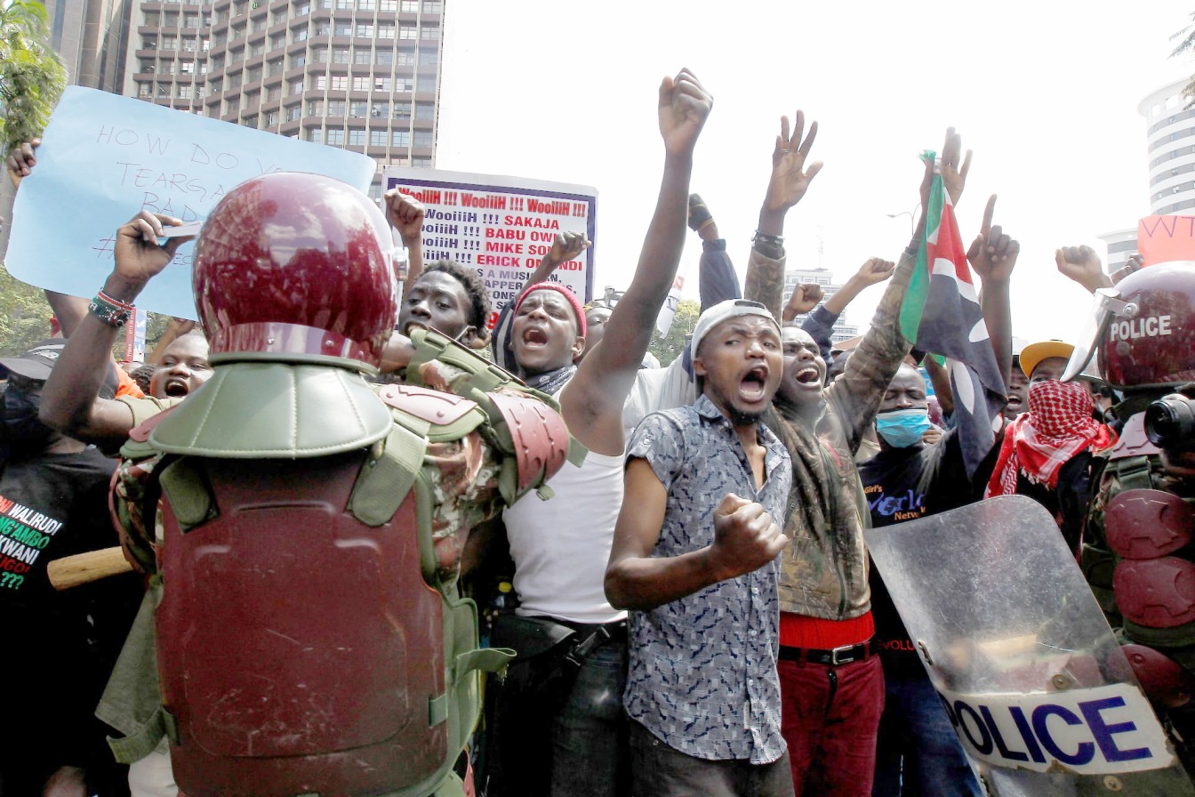 Kenyans demonstrating against the Finance Bill 2024 in Nairobi on June 25, 2024. (Photo: Reuters/Monicah Mwangi)