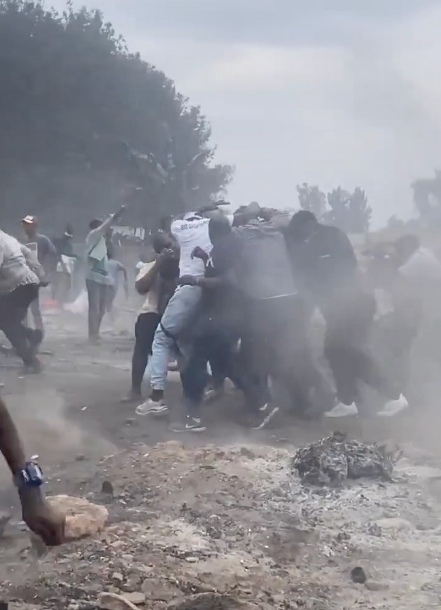 Nairobi Governor Johnson Sakaja was forced to flee Toi Market after traders pelted him with stones on Saturday, August 3, 2024. (Photo: Handout)