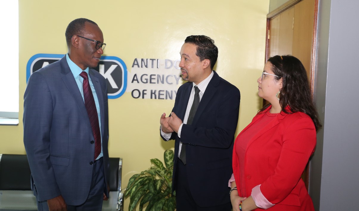 Anti-doping agency's work grinds to a halt after huge funding cut - Anti-Doping Agency of Kenya Chairman Daniel Makdwallo (left) during a courtesy visit by the Venezuelan Ambassador to Kenya César A. Chavarri. (Photo: X/ADAK)