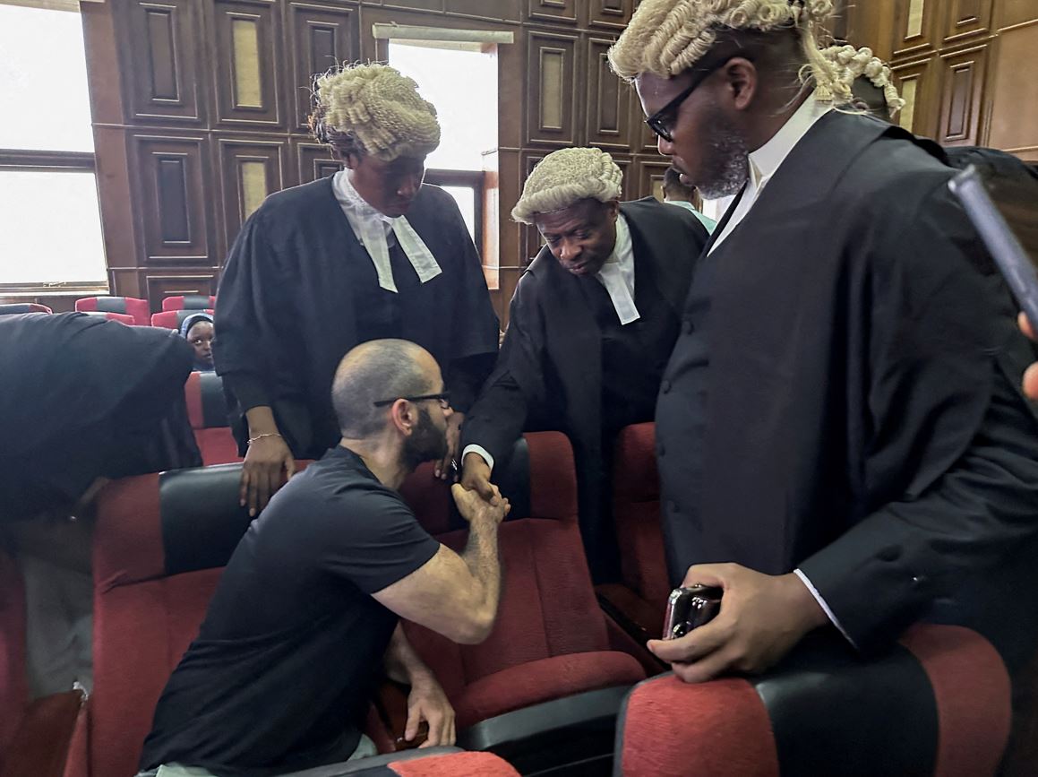 Tigran Gambaryan, an executive of Binance, the world's largest cryptocurrency exchange, sits as he waits to face prosecution for money laundering at the federal high court in Abuja, Nigeria April 4, 2024. REUTERS/ Abraham Achirga/File Photo