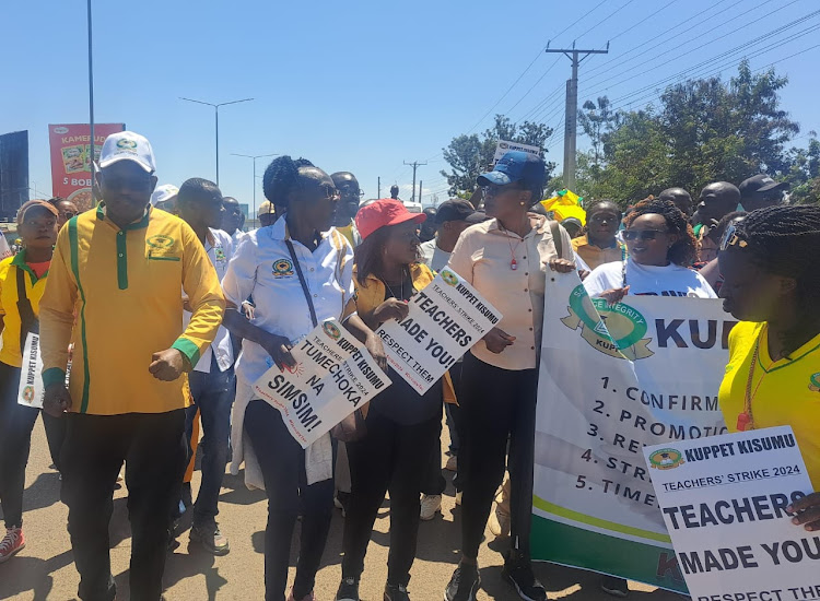 KUPPET teachers on strike in August 2024. (Photo: Handout)