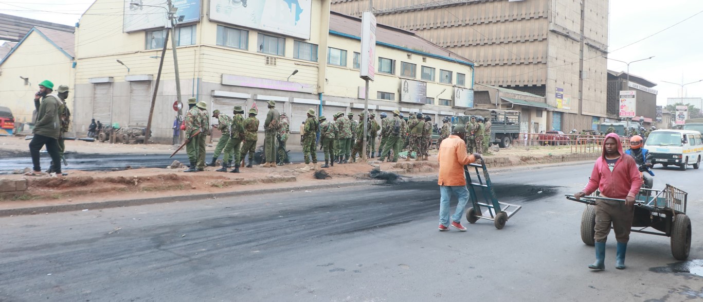 Sifuna faults forced relocation of traders from Wakulima Market, urges talks - Anti-riot police deployed to suppress protests at Wakulima Market on September 12, 2024, following demonstrations by traders opposing their planned relocation. (Photo: Justine Ondieki)