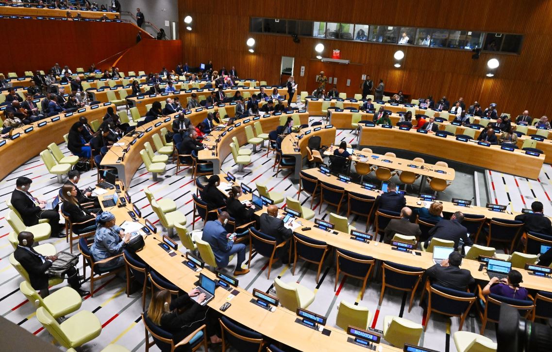 President William Ruto addresses the Summit of the Future's interactive dialogue session, at the UN headquarters in New York, US on Sunday, September 22, 2024. (Photo: PCS)