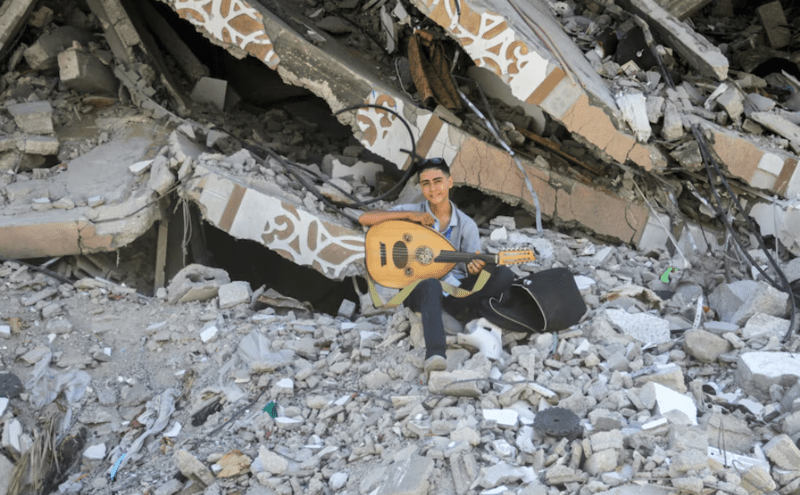 Gazan teen musician sings for children who endure the daily horrors of war