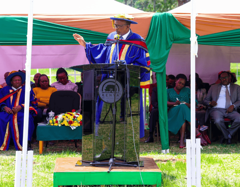 Environment CS Duale warns against illegal forest activities, pledges action - Enviroment CS Aden Duale when he presided over the 47th graduation at Kenya Forestry College in Londiani, Kericho County. (X/Aden Duale)