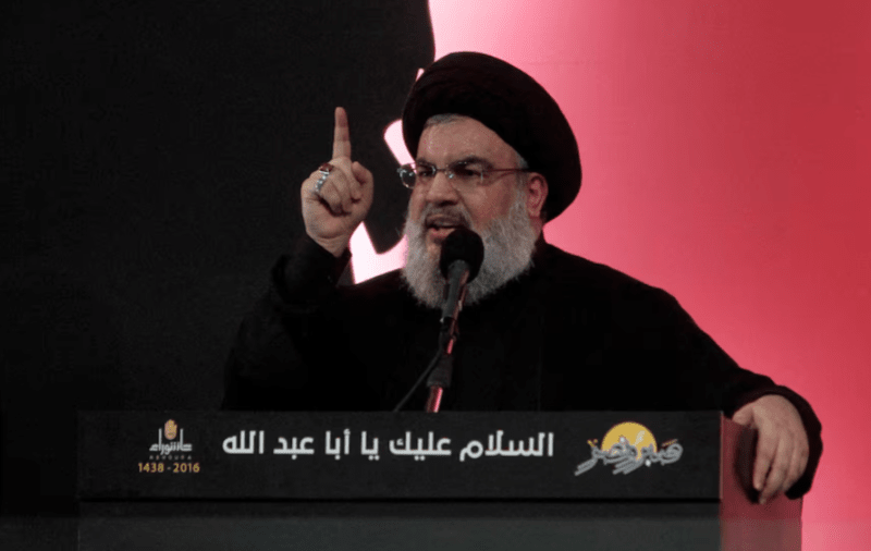 Israel kills Hezbollah leader Sayyed Hassan in airstrike - Lebanon's Hezbollah leader Sayyed Hassan Nasrallah addresses his supporters during a public appearance at a religious procession, one day before the Shi'ites will mark the day of Ashura, in Beirut's southern suburbs, Lebanon October 11, 2016. (Reuters)