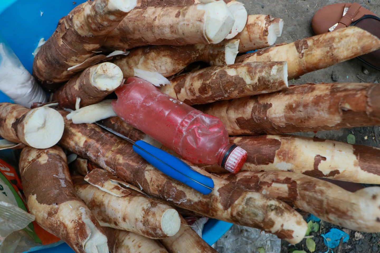 Raw cassava sold by Janice Muthoni in Eastleigh, Nairobi. (Photo: Justine Ondieki)