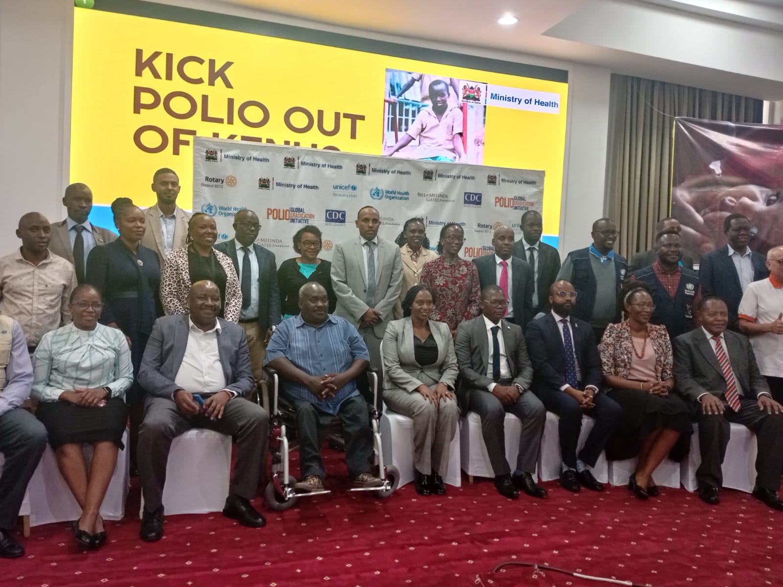 Former Nominated Senator Harold Kipchumba at a Kick Polio Out event. (Photo: Handout)