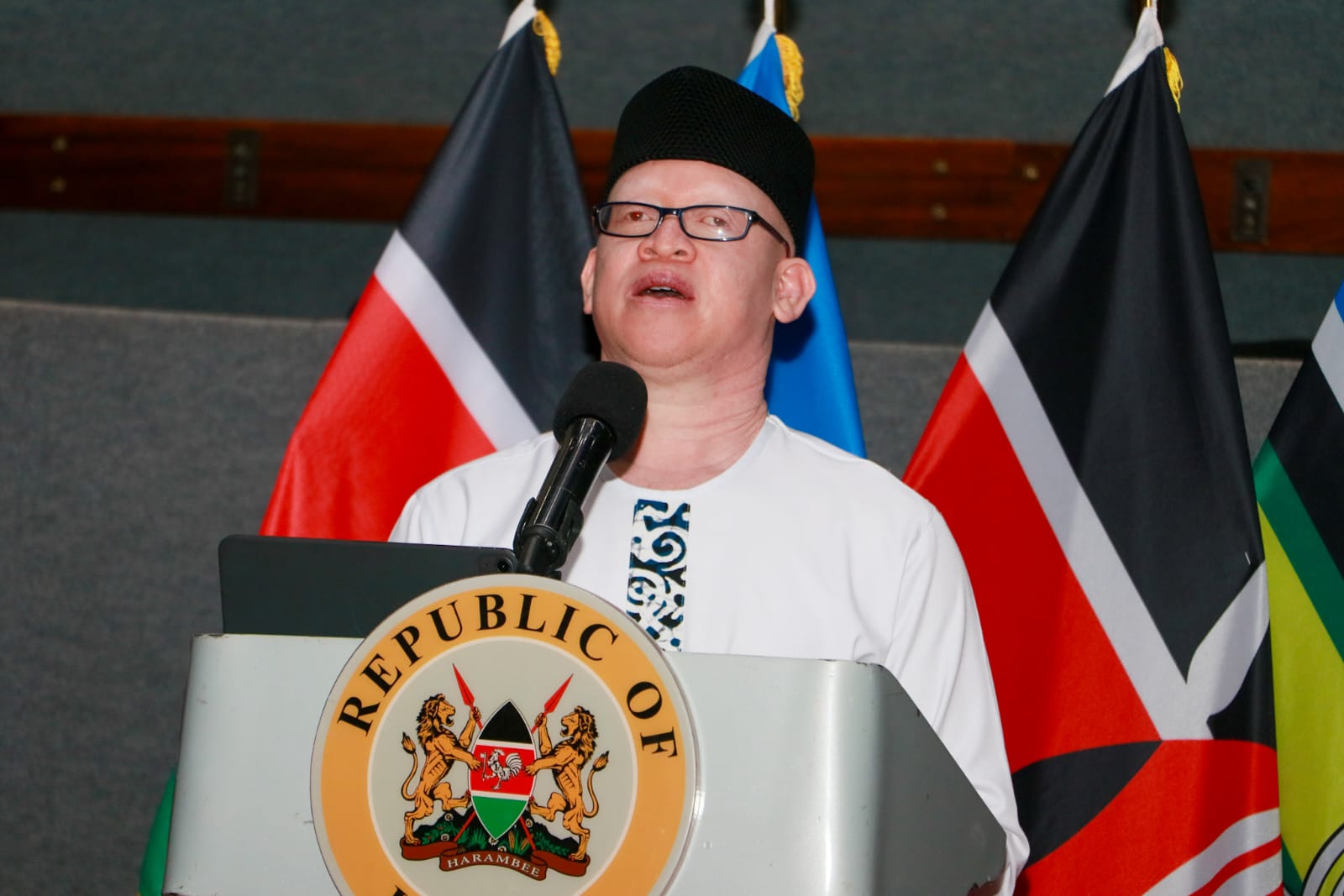 Government Spokesman Dr. Isaac Mwaura, addressing media at KICC, Nairobi on the matters of national importance on September 5, 2024. (Photo: Justine Ondieki)