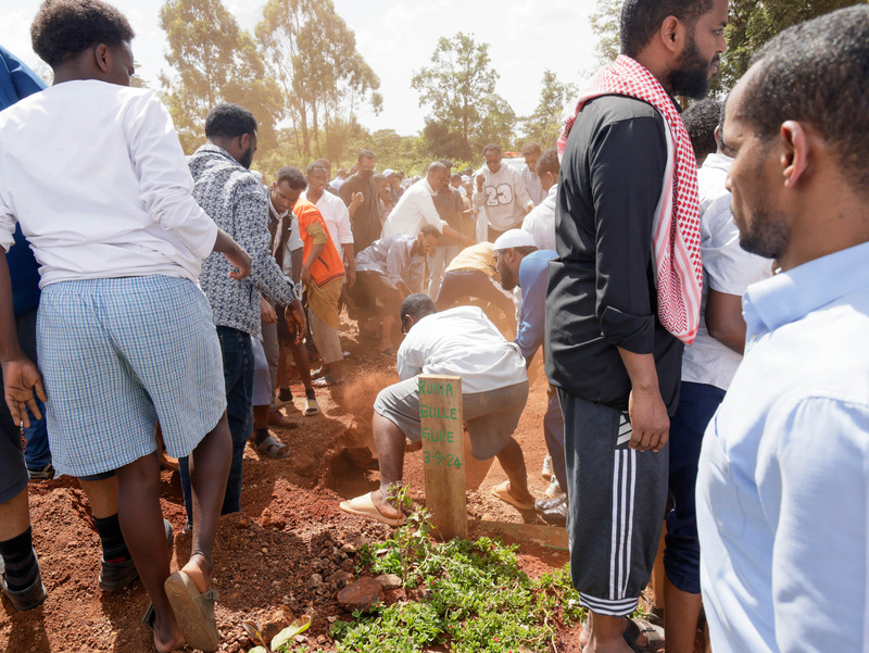 Hundreds attend burial of three Eastleigh women killed in tragic attack as calls for justice intensify - The burial of the three women took place on Saturday afternoon at Langata Cemetery. (Ahmed Shafat) 