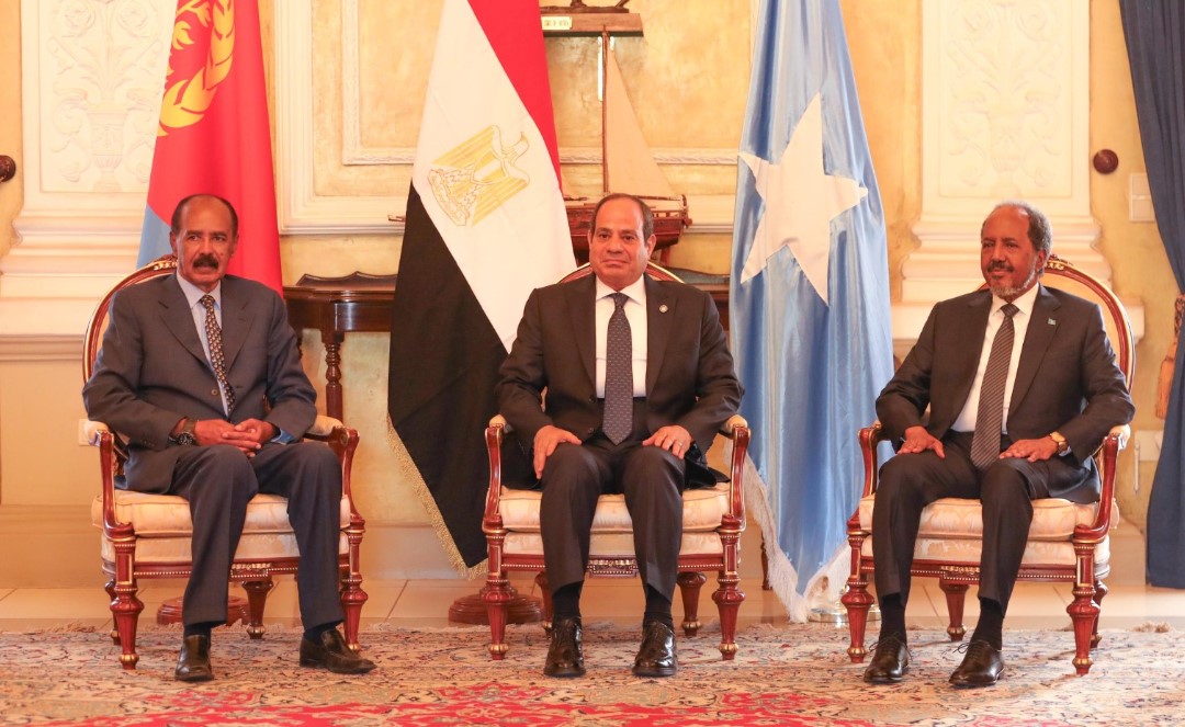 Eritrea, Egypt and Somalia resolve to respect regional territorial integrity - From left: Presidents Isaias Afwerki of Eritrea, Abdel Fattah El-Sisi of Egypt, and Hassan Sheikh Mahmoud of Somalia during their meeting in Asmara on October 10, 2024. (Photo: Handout)