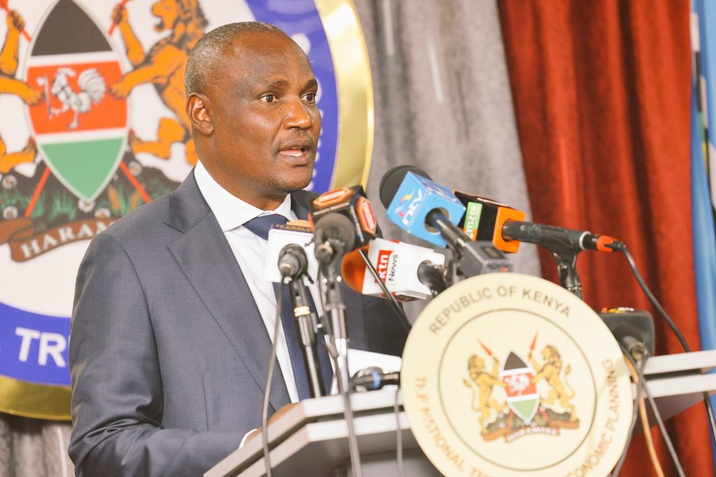 Court orders Treasury CS to reveal details of Kenya's foreign loans - National Treasury Cabinet Secretary John Mbadi addressing the media in Nairobi on October 16, 2024. (Photo: National Treasury)