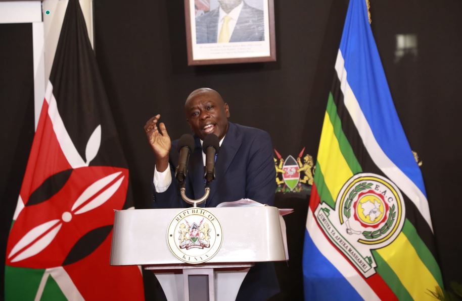 DP Rigathi Gachagua addresses the media at his Karen home on Monday, October , 2024. (Photo: Barack Oduor)