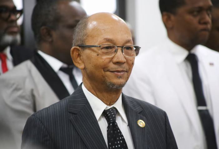 Haiti's divided transition council picks new president - Leslie Voltaire smiles as Haiti's transitional council transferred the rotating presidency to him, despite opposition from outgoing president Edgard Leblanc Fils, who refused to sign a decree ratifying the move, in Port-au-Prince, Haiti October 7, 2024. (Photo: REUTERS/Jean Feguens Regala)