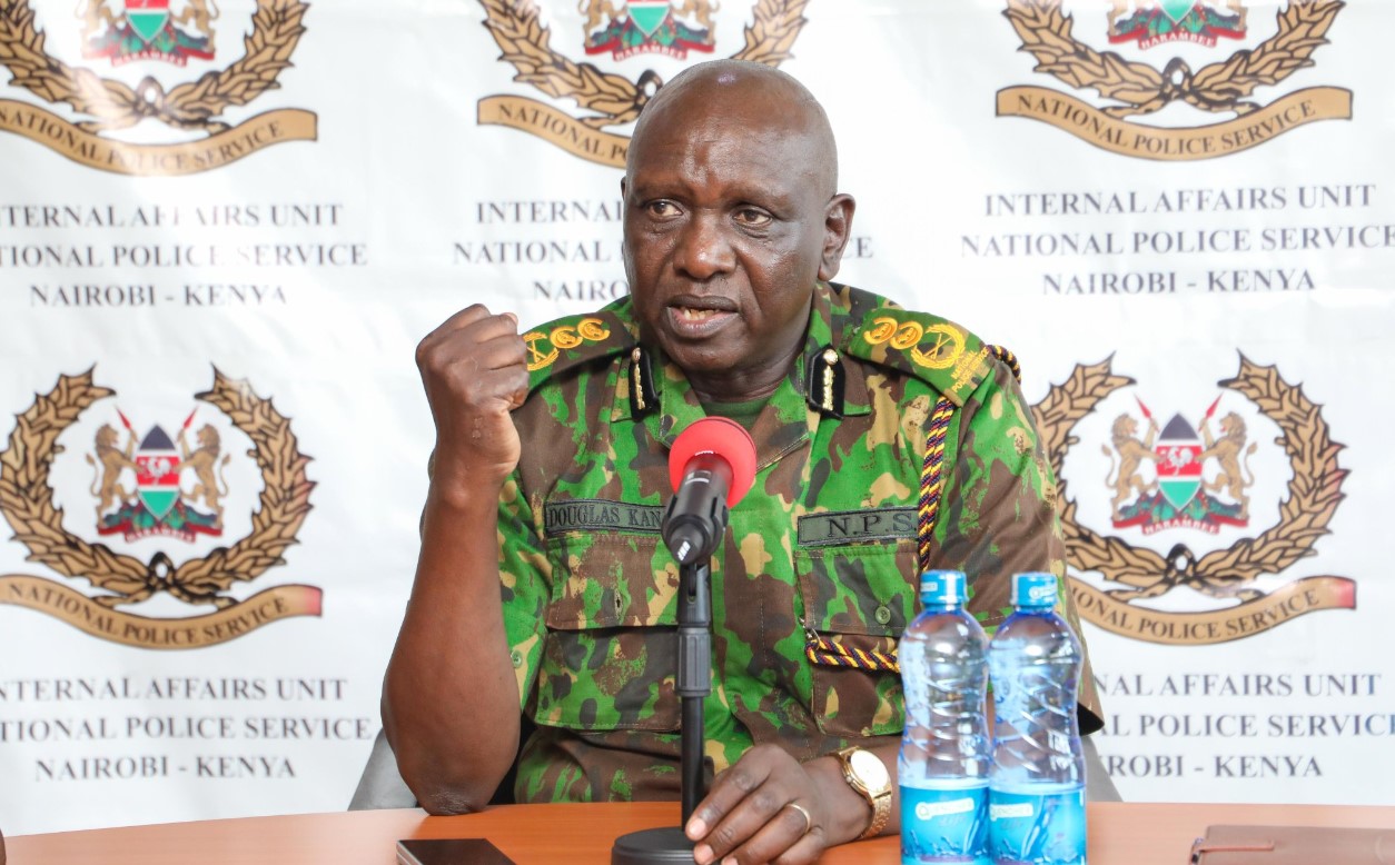 How police used CCTV footage to arrest people involved in June protests - Inspector General of Police Douglas Kanja at a past event. (Photo: NPS)