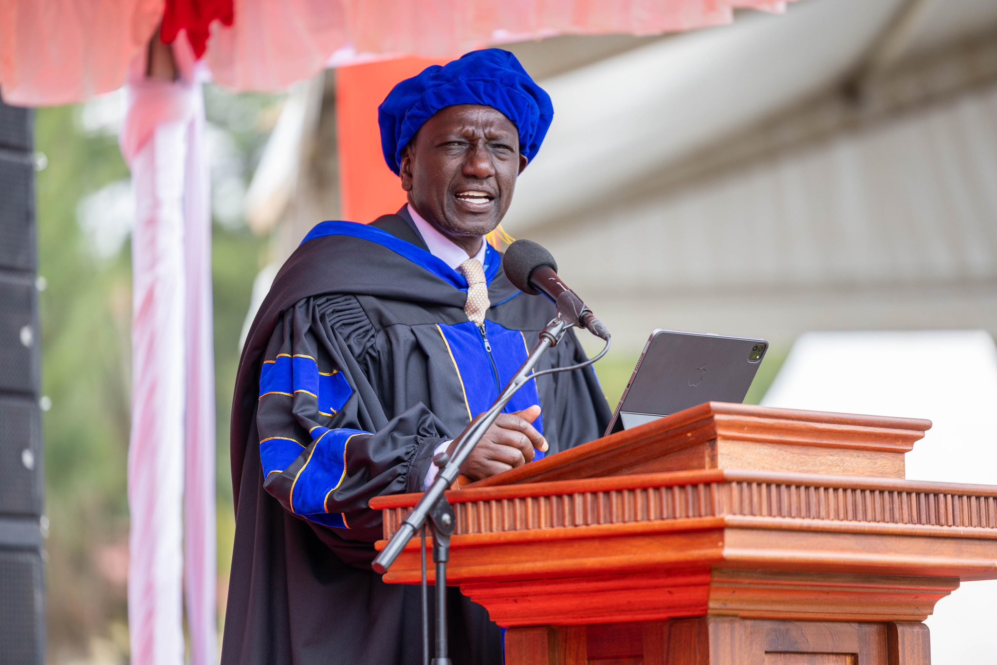 Court halts Ruto’s declaration on proposed Nyamira University site - President William Ruto during the 42nd Graduation Ceremony at the University of Eastern Africa, Baraton. The High Court has halted his declaration on the establishment of Nyamira University. (Photo: PCS)