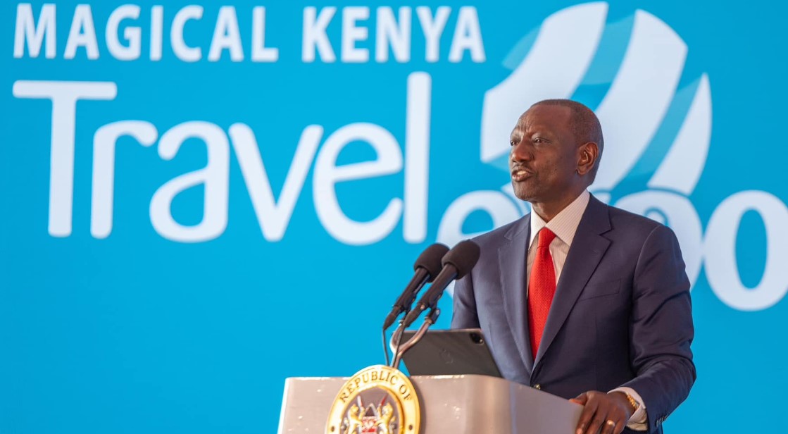 Kenya launches digital nomad work permit, travel pass for transit visitors - President William Ruto speaks at the start of the Magical Kenya Travel Expo 2024 at Uhuru Gardens, Nairobi on October 2, 2024. (Photo: Handout)