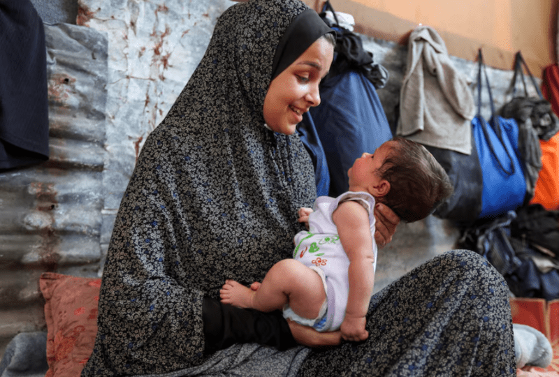 Displaced Gazan mothers struggle to care for their newborns