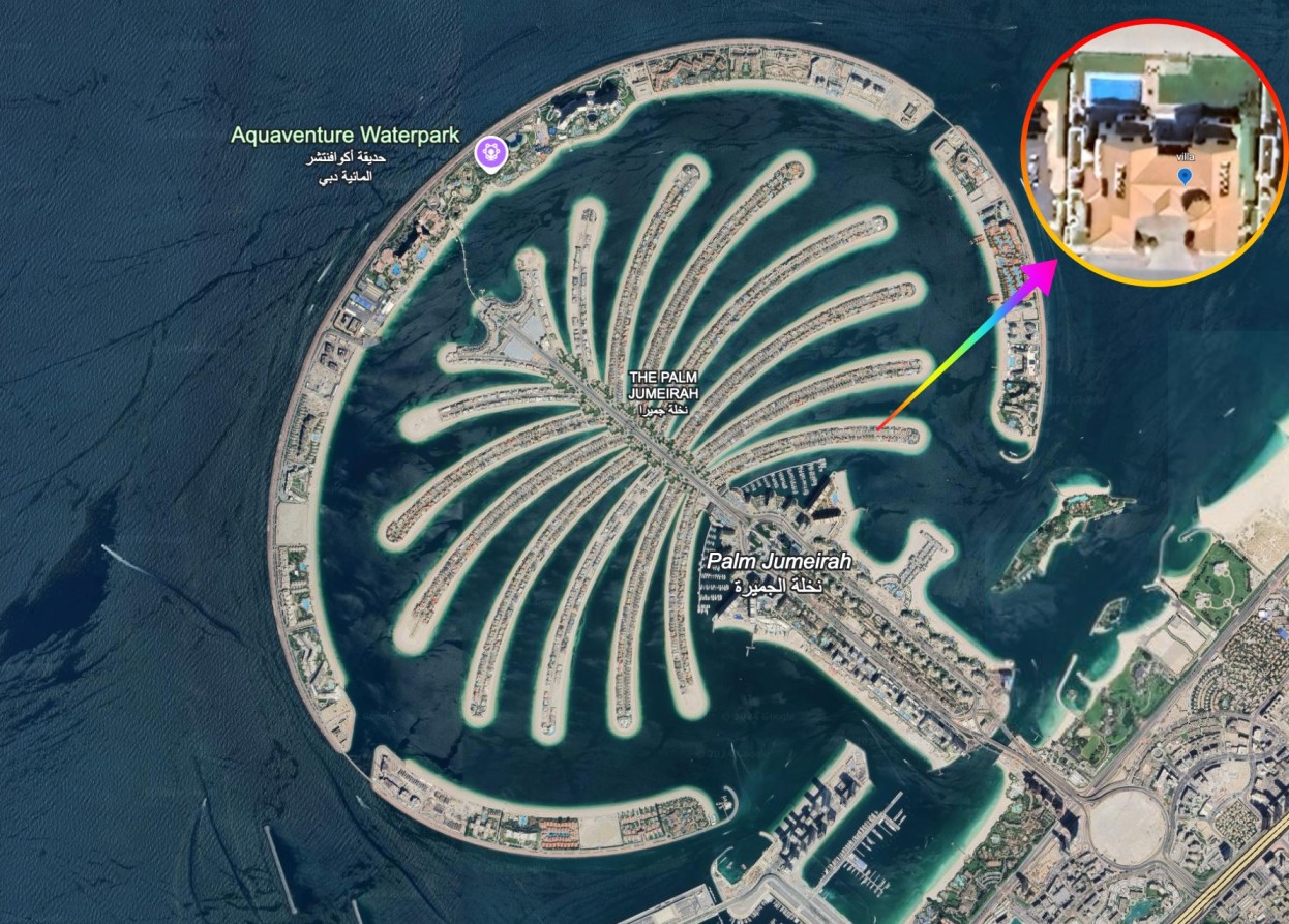 Former Anglo Leasing accusee Rashmi Kamani owns a luxury villa in Dubai’s affluent Palm Jumeirah island bought at over Ksh 1.6 billion ($12.55 million) in 2008. (Photo: Google Earth)