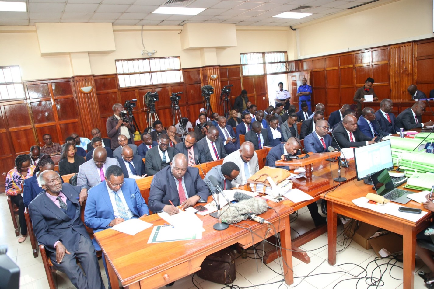 Lawyers follow procedings in the Rigathi Gachagua impeachment case at the Milimani High Courts on Thursday, October 24, 2024. (Photo: Judiciary)