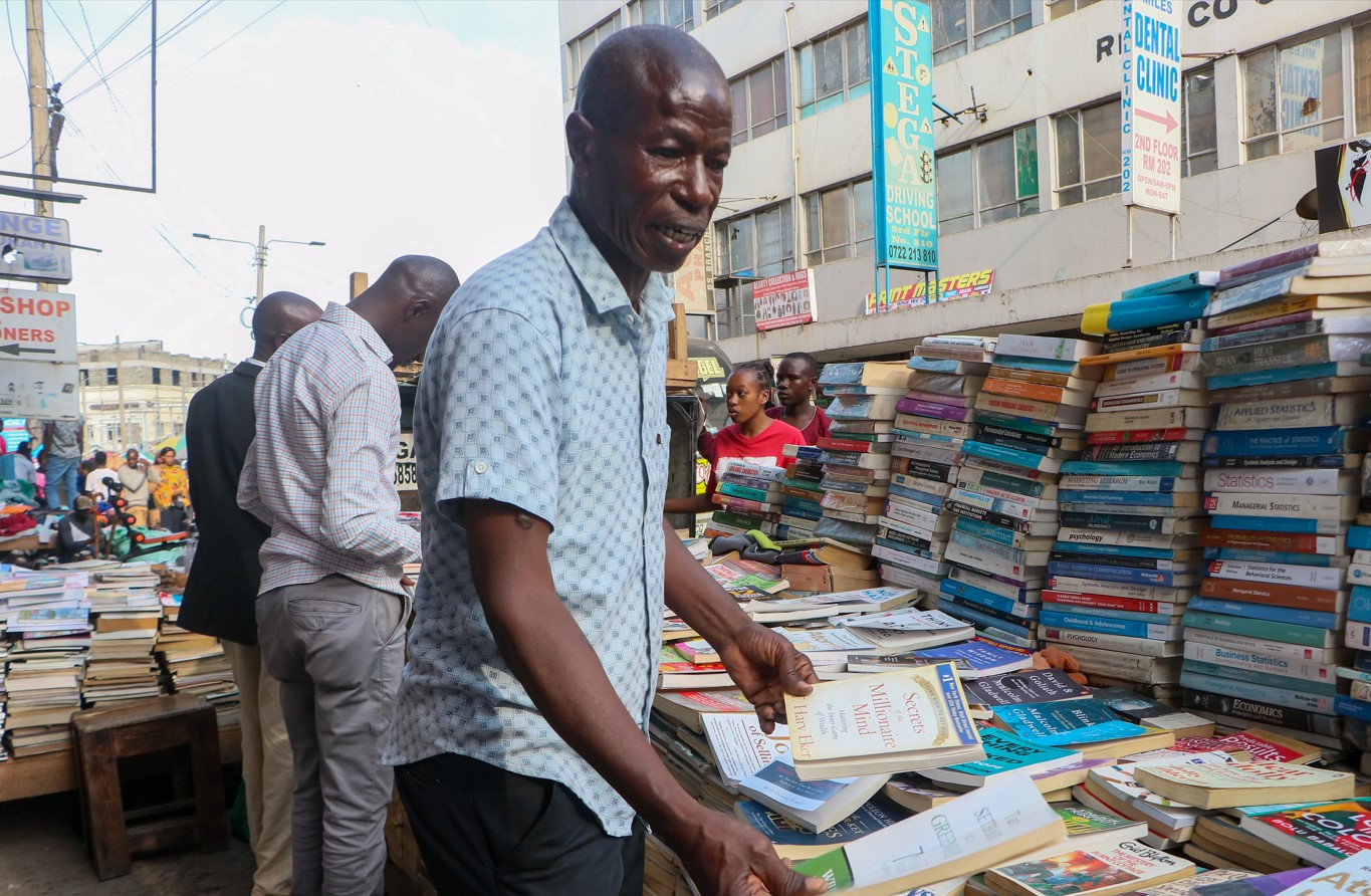 Nairobi street bookseller's secret of 20 years in trade unfazed by digitisation