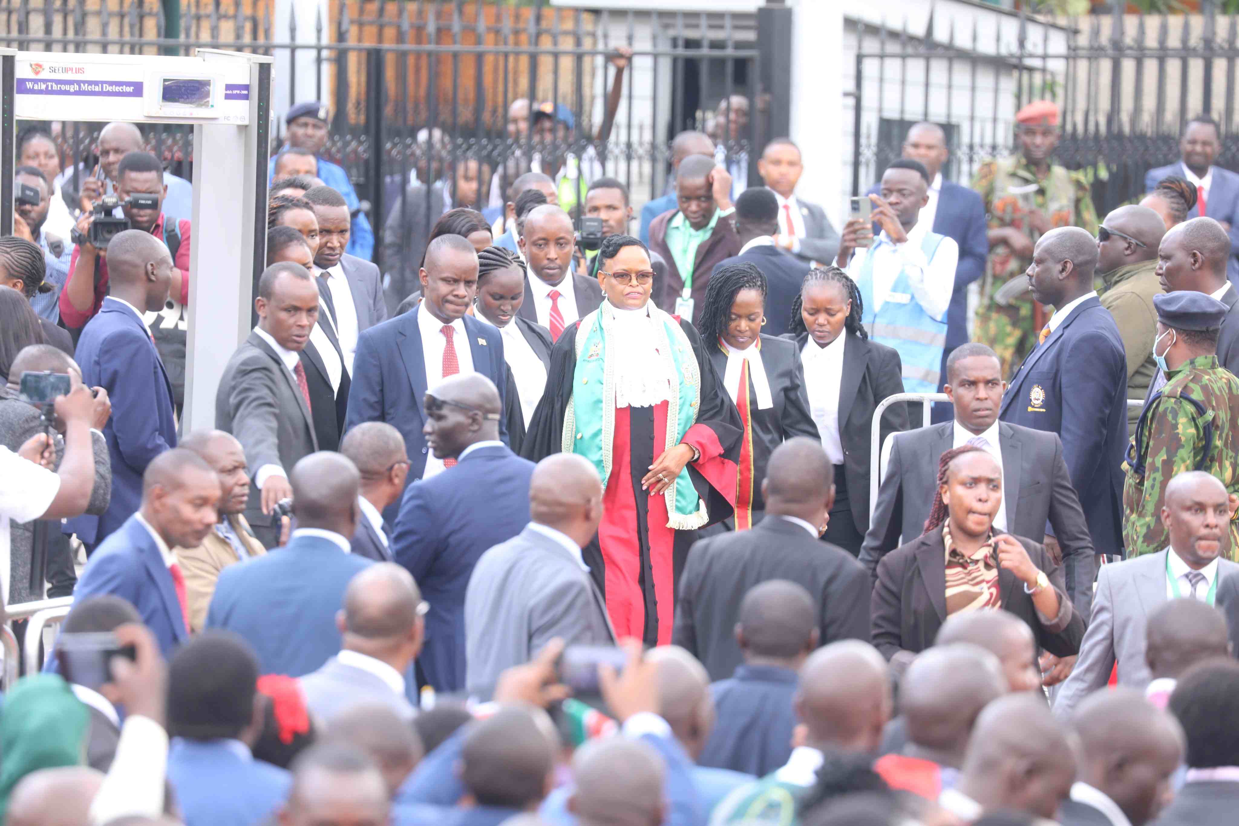 Tensions rise between Executive, Judiciary as Chief Justice Koome’s security is withdrawn - The Judiciary team led by Chief Justice Martha Koome during the swearing-in of Deputy President Prof. Kithure Kindiki at the KICC on November 1, 2024. (Photo: Zakheem Rajan)