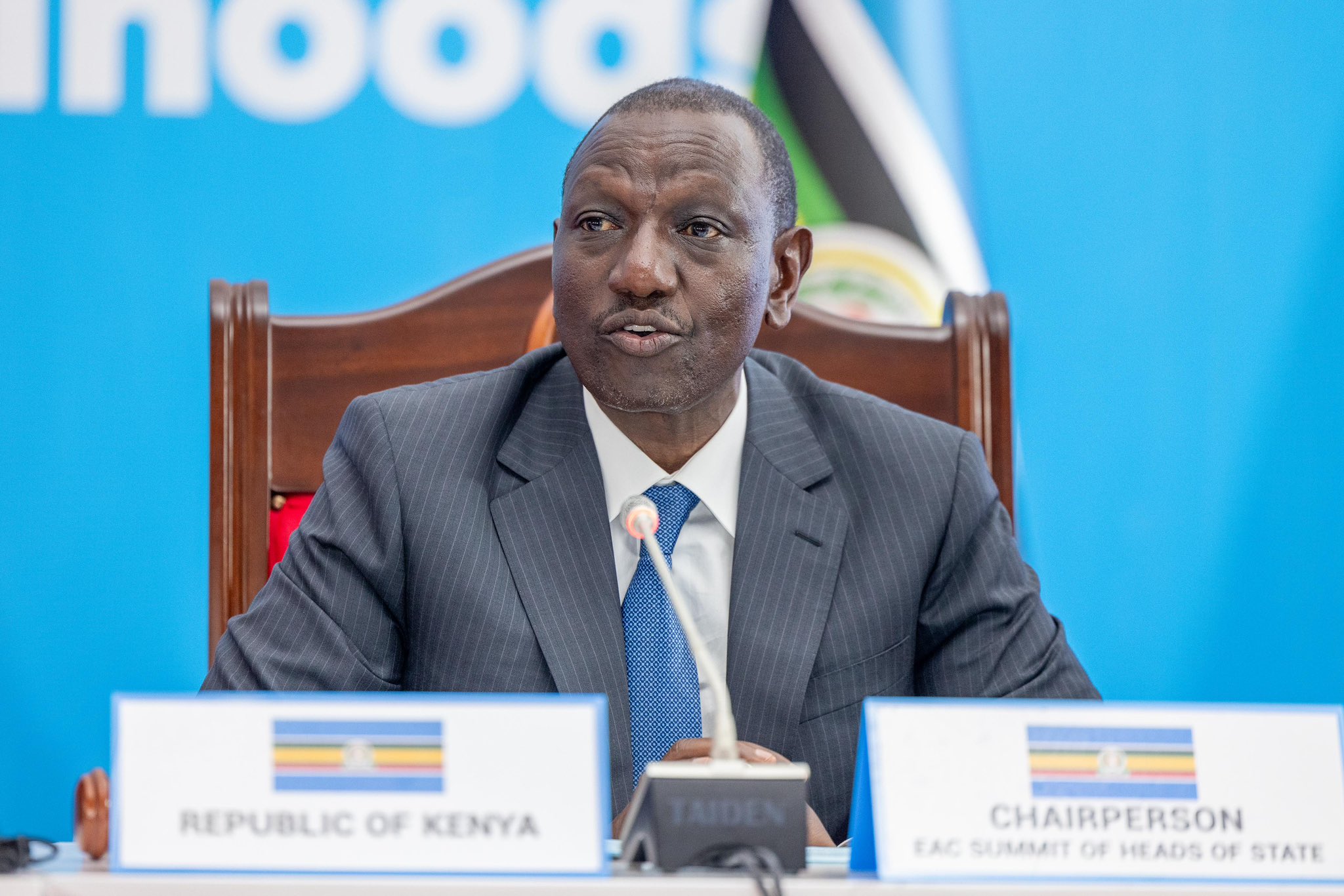 Kenya and Uganda to mediate Ethiopia-Somalia dispute - President William Ruto addressing the 24th Ordinary Summit of EAC Heads of State in Arusha, Tanzania on November 30, 2024. (Photo: PCS)