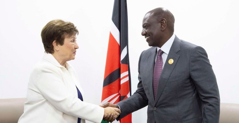 Kenya seeks Sh37.6 billion IMF funds cut citing lower financing pressures - President William Ruto with IMF Managing Director Kristalina Georgieva on September 21, 2023. (Photo: PCS)