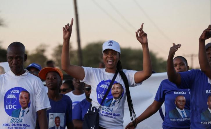 Women in Botswana make up 54% of voters, but less than 10% of parliament: political parties can change that - Supporters of Umbrella for Democratic Change (UDC) during rally on October 29, 2024 ahead of the recent elections in Botswana. (Photo: REUTERS/Thalefang Charles)