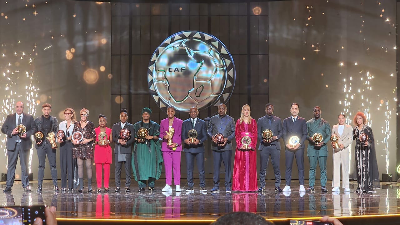 Lookman, Banda and Williams among top winners at the 2024 CAF Awards - CAF Awards 2024 winners line up for a group photo (C) CAF Media 