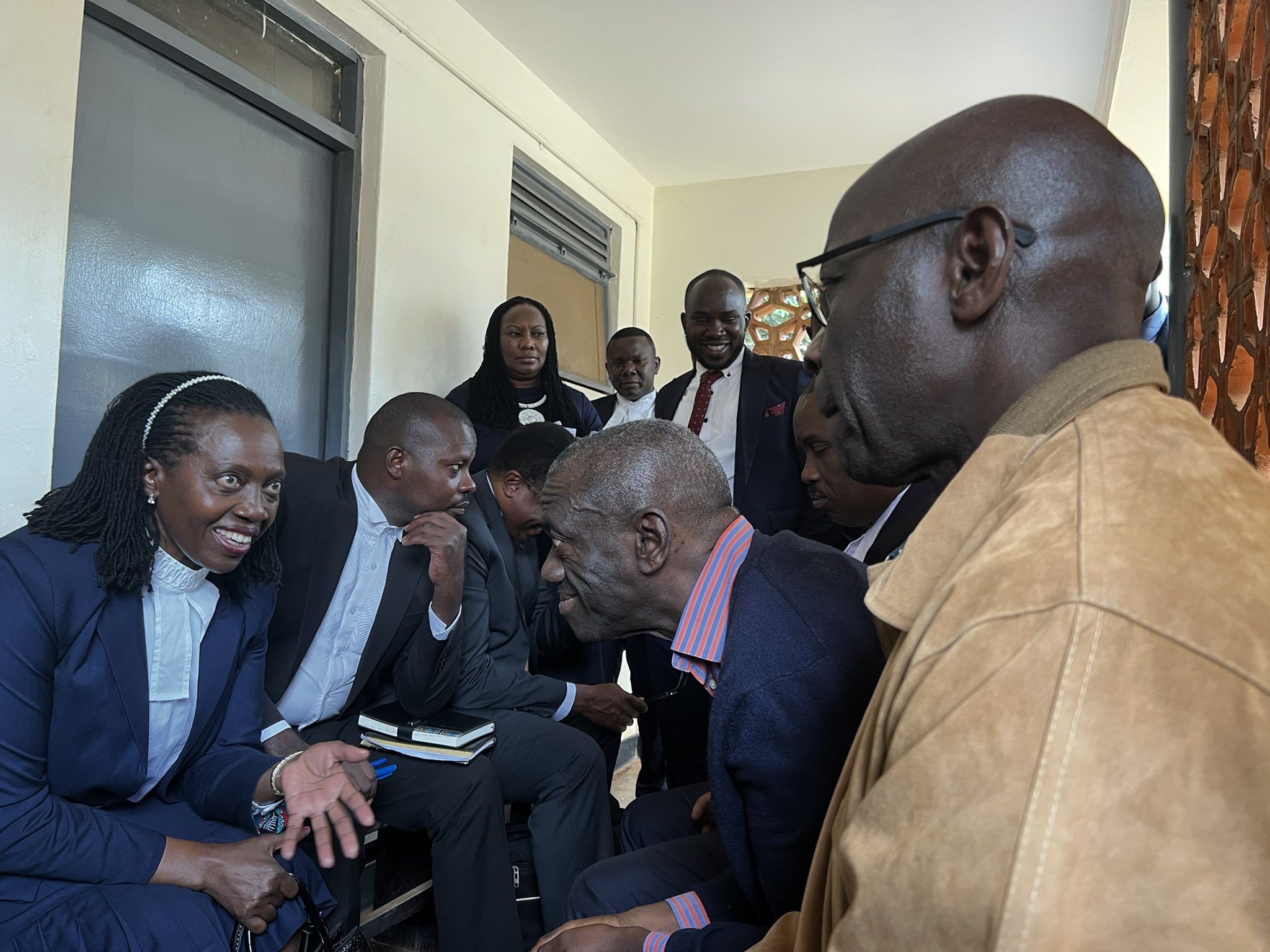 Besigye sues Kenya, Uganda at the East African Court of Justice over alleged abduction - Lead Counsel Martha Karua, her legal team and Dr Kizza Besigye ouside the courtroom during the General Court Martial session in Kampala. (Photo: X/Winnie Byanyima)