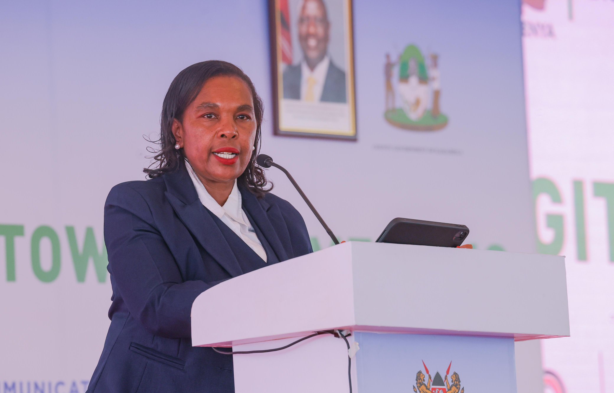 Kenya aims to connect 8.5 million homes, businesses to internet in ambitious fibre expansion - Former ICT Cabinet Secretary Margaret Ndung'u. She turned down turned down her appointment as Kenya's envoy to Accra attributing her decision to family obligations.(Photo: Ministry of Information)