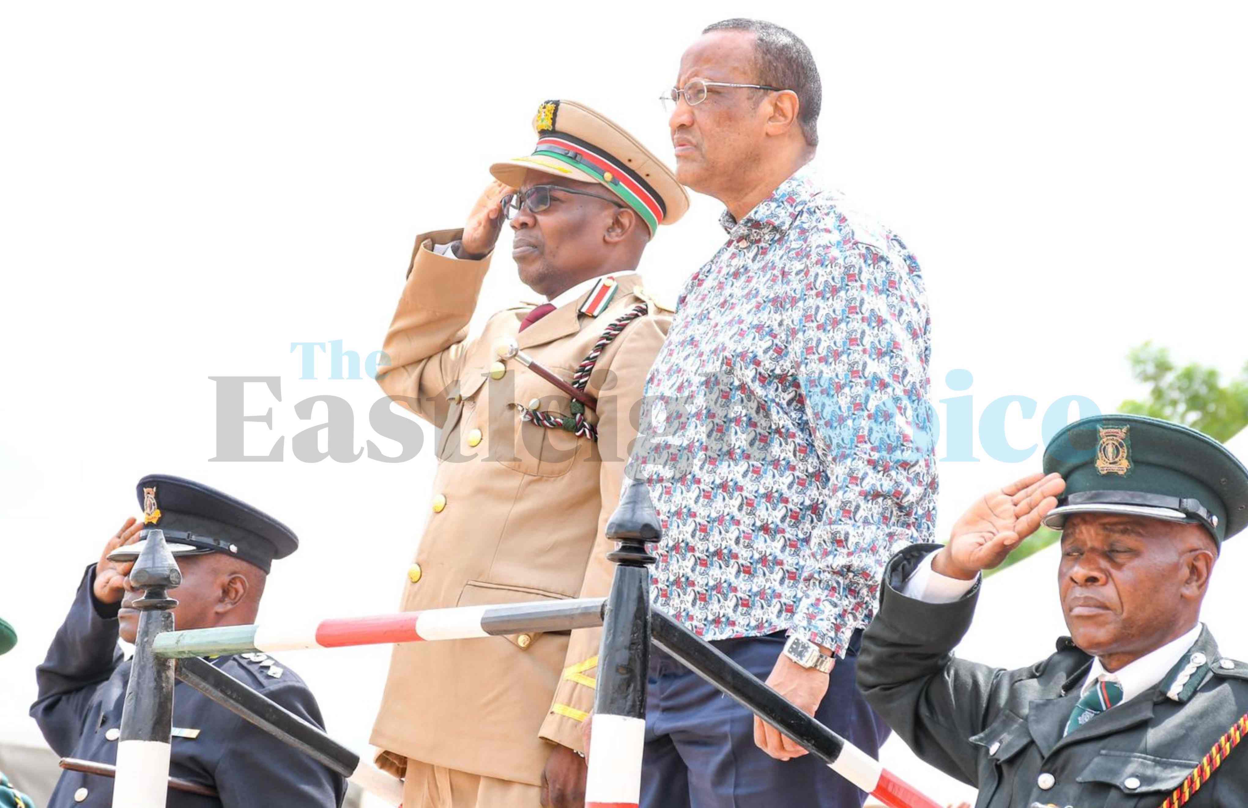 Garissa launches positive parenting programme to tackle teen violence - Governor Nathif Jama, alongside County Commissioner Mohamed Mwabudzo during the 61st Jamhuri Day celebrations at Garissa Primary Playground on December 12, 2024. (Photo: Issa Hussein)